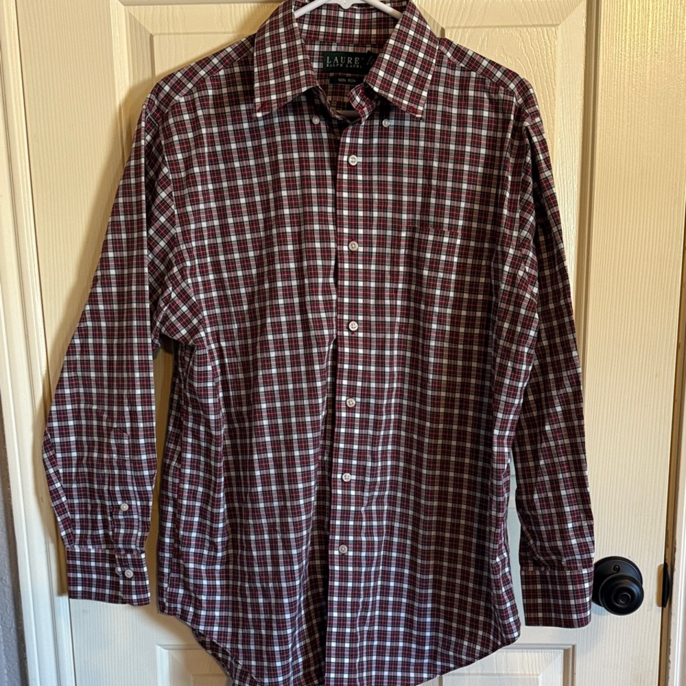 Ralph Lauren Boys Red and Green Checkered Shirt